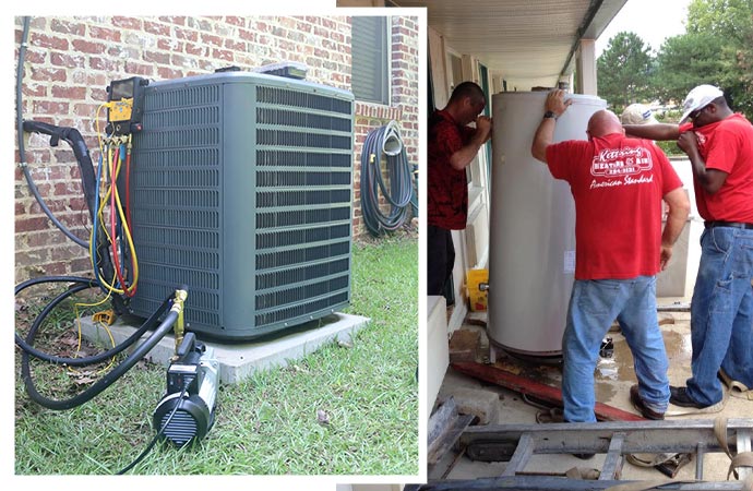 HVAC system tune-up and damage heater repair by professionals